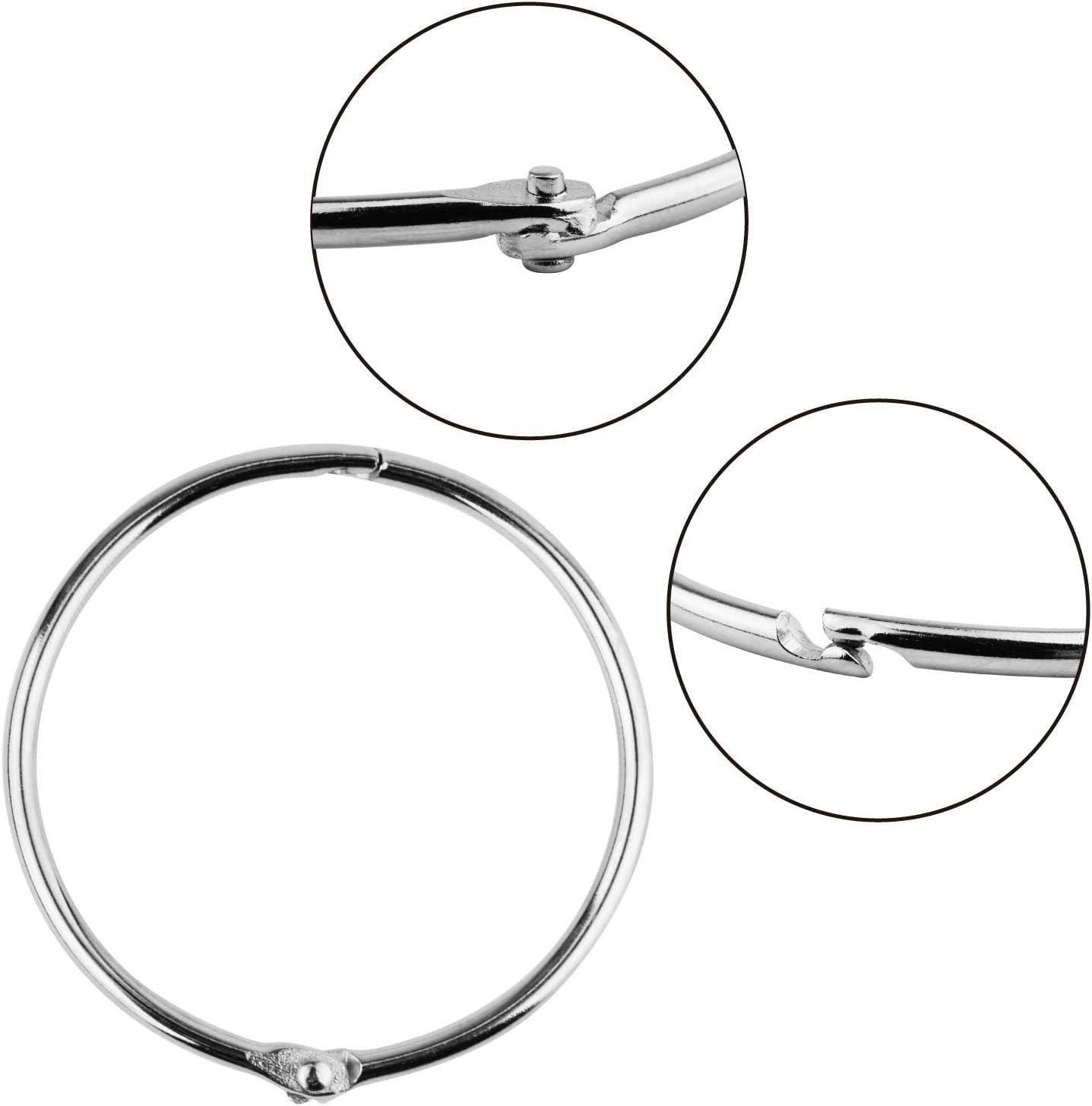 MROCO Loose Leaf Binder Rings 3 Inch 12 Pack, Metal Book Rings Index Cards Rings Nickel Plated Steel Flashcard Ring Raper Ring for School, Home or Office， Silver