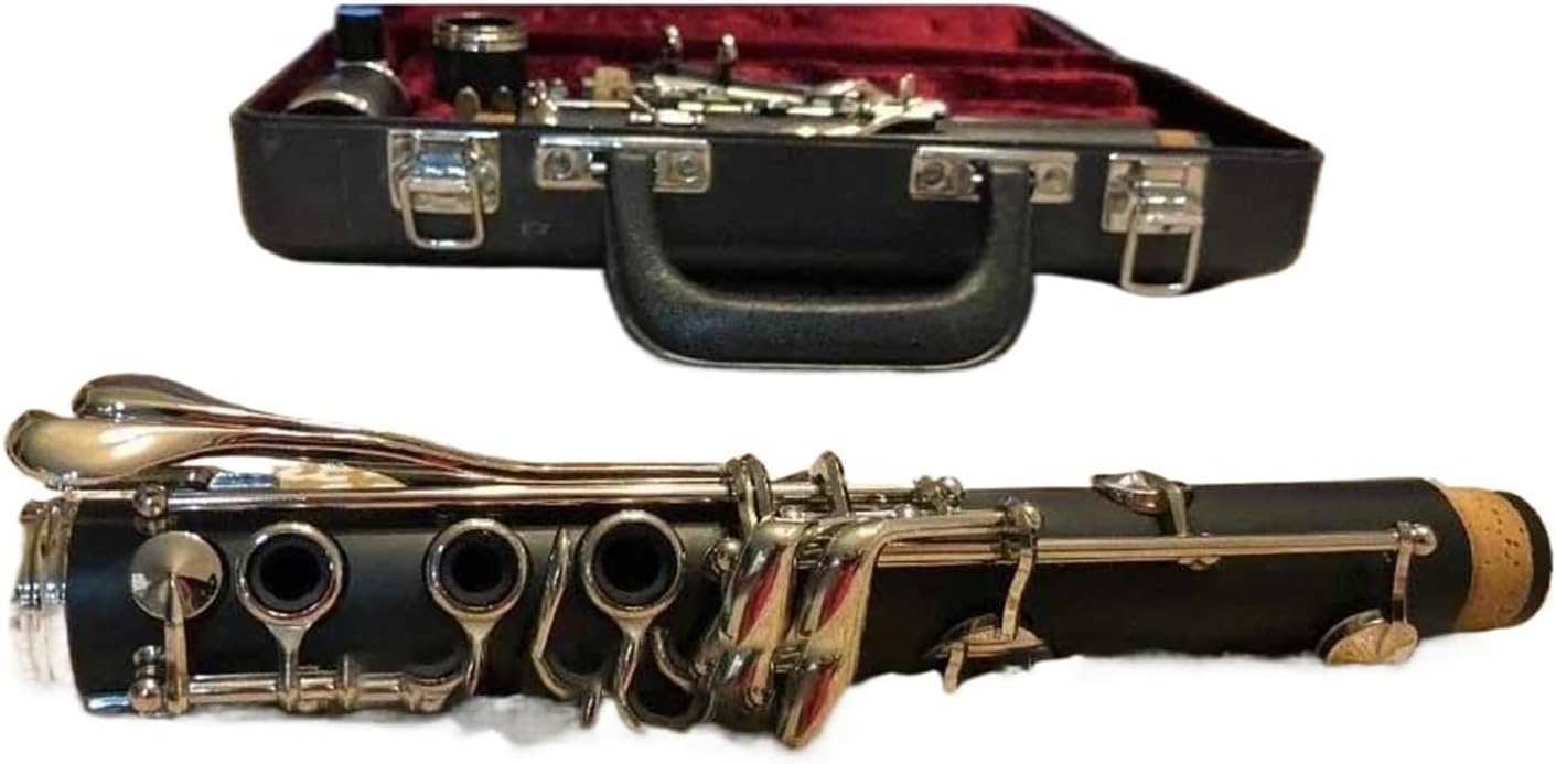 B Key Clarinet 17 Keys Bakelite Nickel Finish With Canvas Case Band Instrument