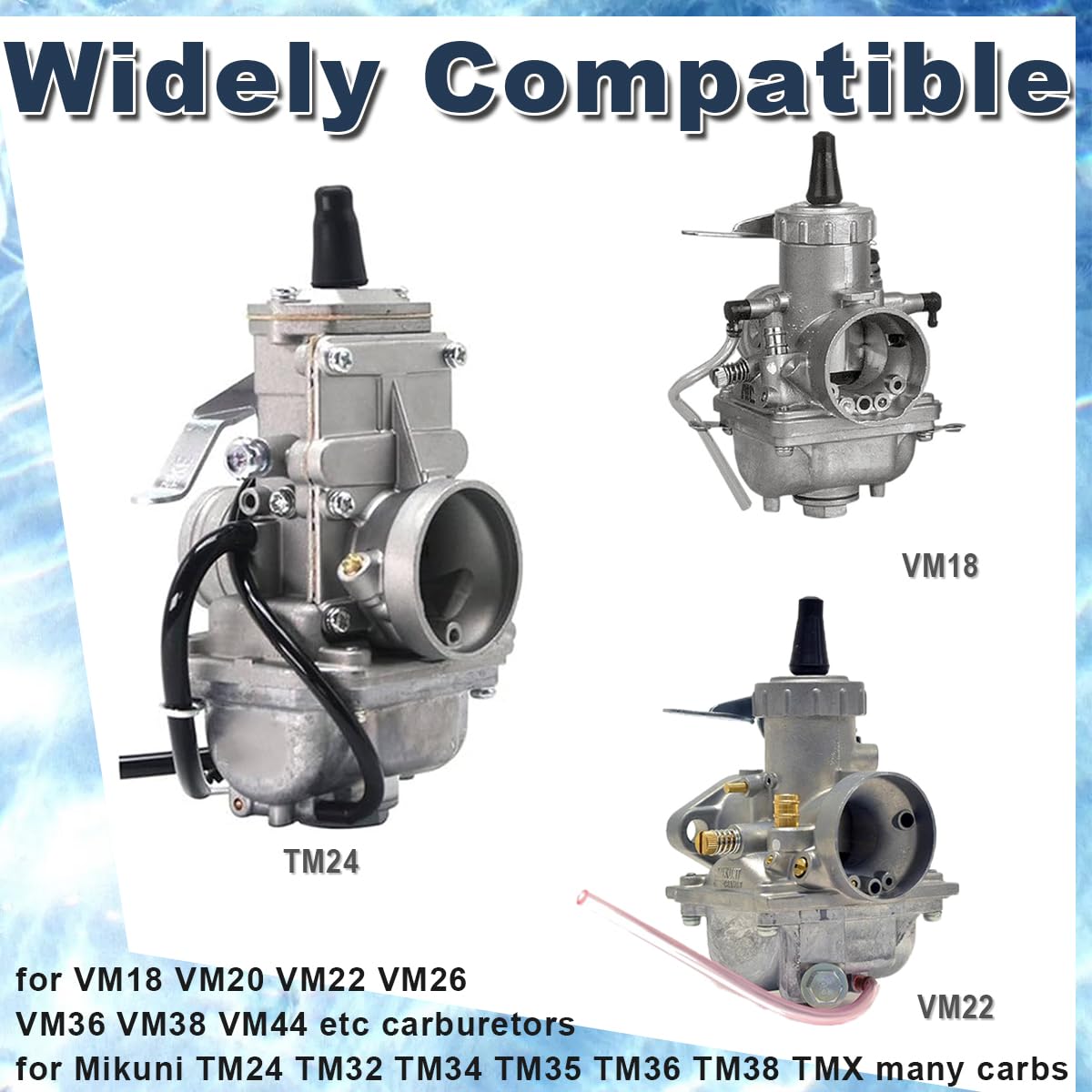 ZAMDOE 30 Pezzi Getto Principale Getto Lento Pilota Kit per Mikuni VM TM TMX VM22/210 VM28/486 VM4/042 per Honda CR125R per Suzuki DR-Z125 per Suzuki RM125 per Husqvarna per 2 Tempi ECC