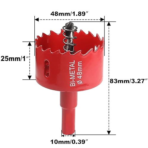 Miniatura 2 de Taladro de sierra de agujero de 1.89"48mm HSS bimetálica para madera, plástico y aluminio, herramienta de taladro eléctrico para perforar tableros