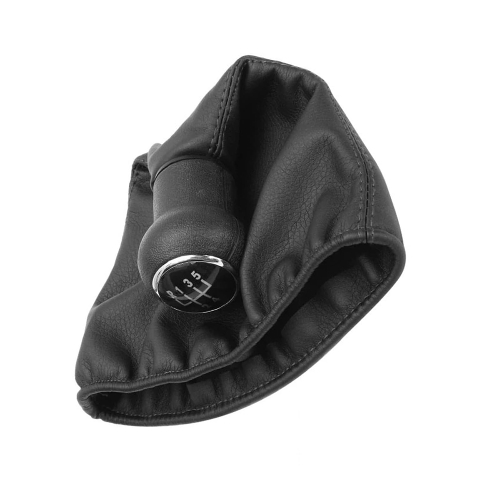 KUNYOS Leather Gear Knob for VW for Golf for Jetta for Vento (1992-1998) 5 Speed Car Gear Stick Shift Knob with Leather Gaitor Red Line(Black)