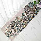 INCX Non-slip Kitchen Mat Doormat Bath Mat Entrance Rug Indoor/Outdoor Floor Mat 16-Inch by 47-Inch Peacock