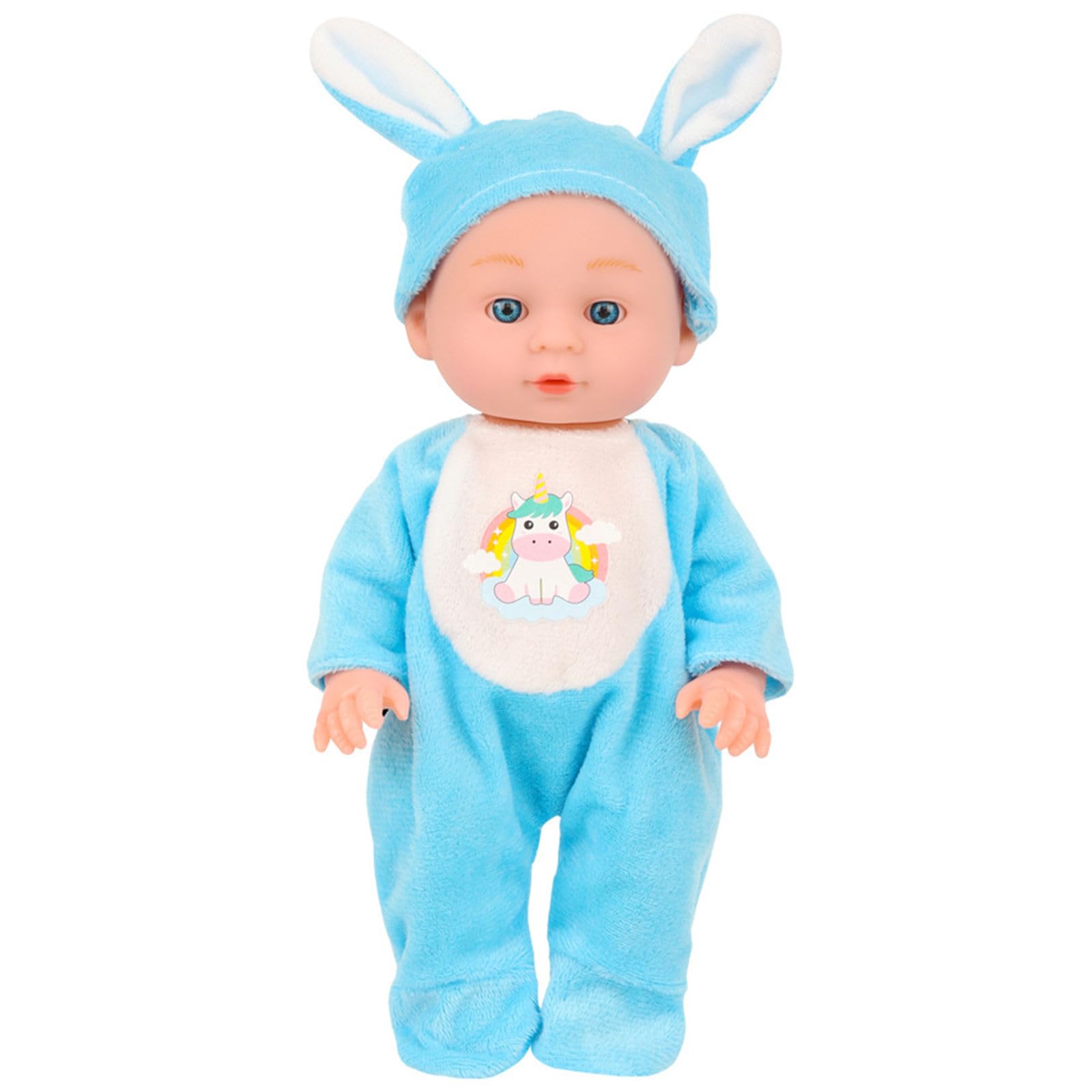 HGENAHGTF 9inch Reborns Simulation Caucasian Doll for Toddler Baby Dolls with Jumpsuit Kids Role Playing Game Toy Birthday Gift Reborns Toy for Children New Parents