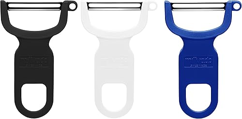 Miniatura 1 de Millvado Pelador de verduras, peladores afilados de fabricación suiza para cocina, juego de 3 peladores en Y para papas, pelador de manzana,