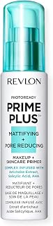 Revlon Face Primer, PhotoReady Prime Plus Face Makeup for All Skin Types, Blurs & Fills in Fine Lines, Infused with Salicylic Acid and AHA, Mattifying & Pore Reducing, 1 Oz
