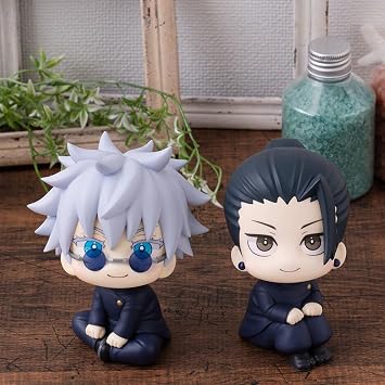 2PCS JJK Figure Geto Suguru Look Up Figure, 10cm Anime Action Figure Model Statue Cake Topper Decoration Handmade Collectible Gifts for Fans