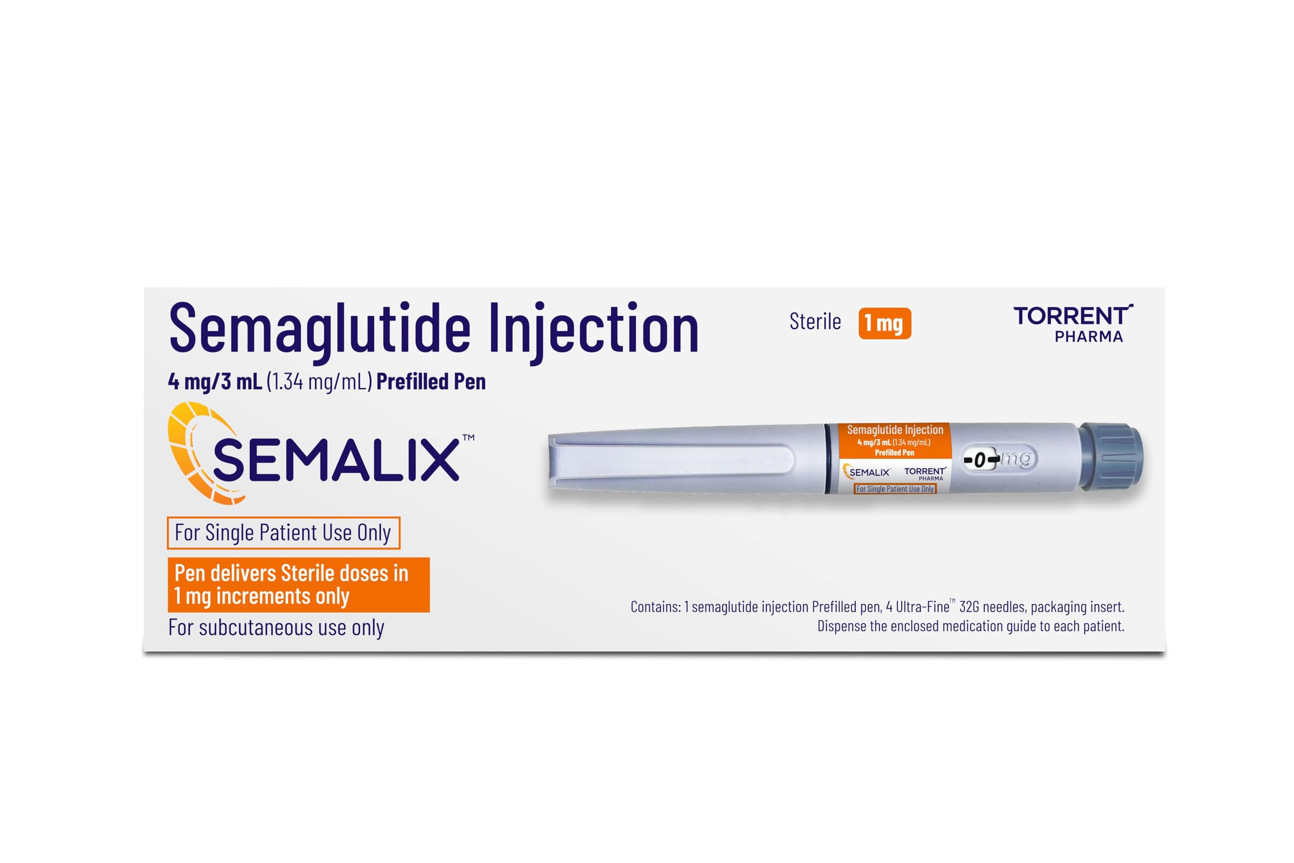 semaglutide 0.4 mg Novo 4 Pill White Round Semalix 4mg Prefilled Pen Health