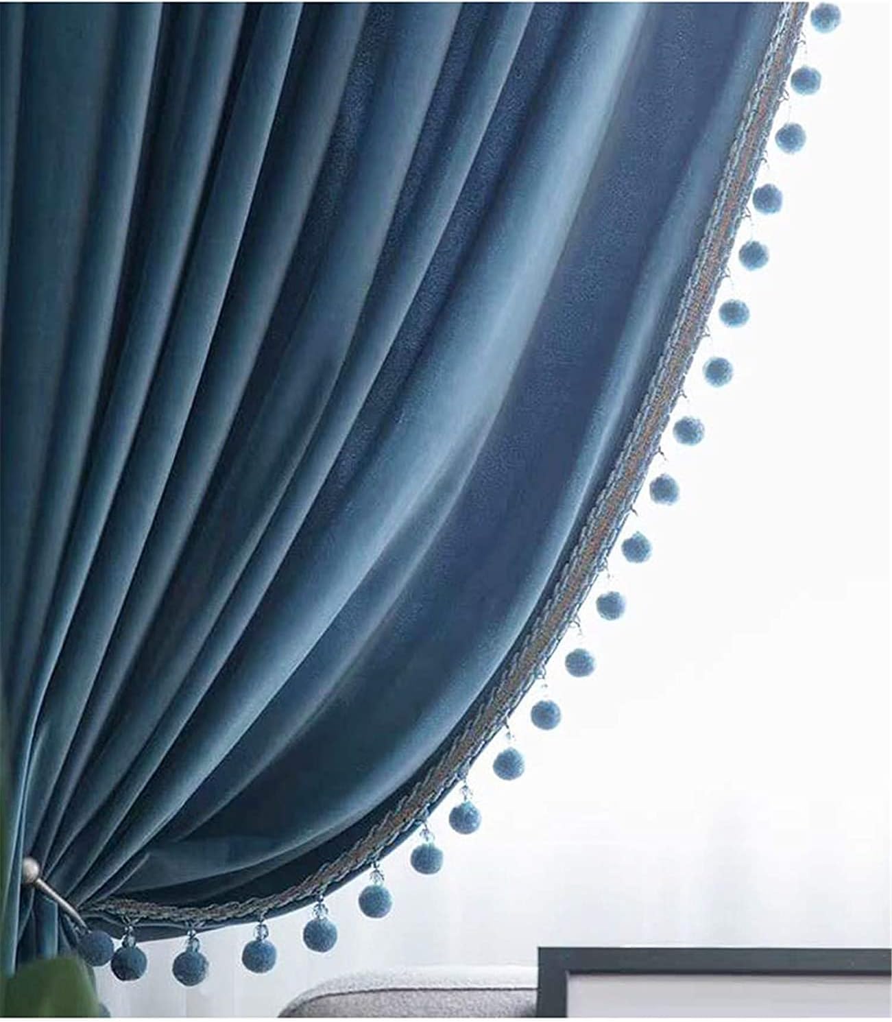 編み込みビーズフリンジエッジングトリム、ポンポンタッセルジャカードリボン縫製カーテンテーブルウェディングデコレーション1ヤード