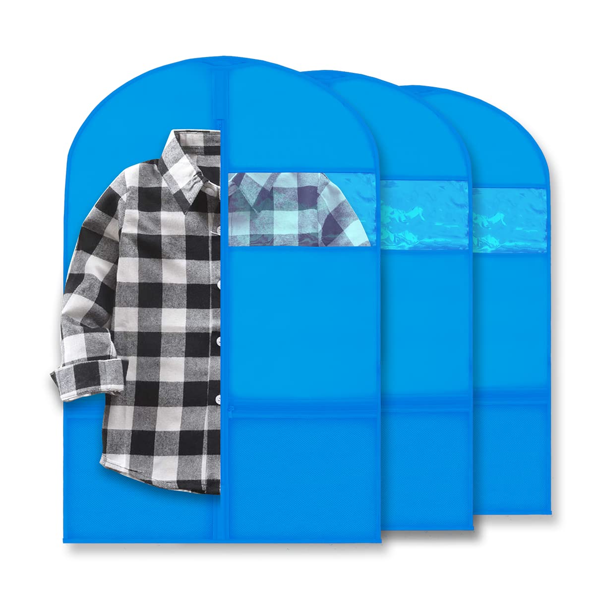 Plixio Kleidersäcke Für Kinder – Mit Transparentem Fenster & Netztaschen, 91,4 X 58,4 Cm, Schwarz