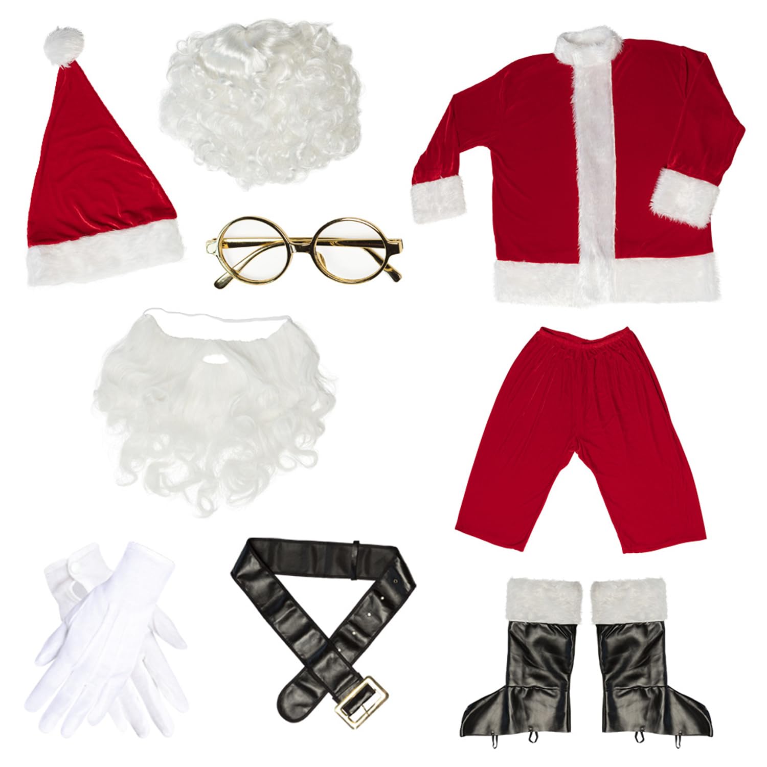 Boland - Kostüm Weihnachtsmann Professionell | 11-teiliges Faschingskostüm für Nikolaus, Weihnachten und Karneval, Größe L/XL
