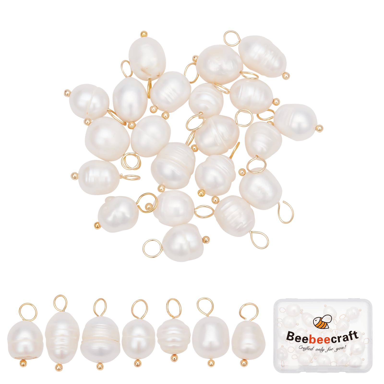 Beebeecraft 1 Box 30Pcs Big Freshwater Pearl Charms Jamaica
