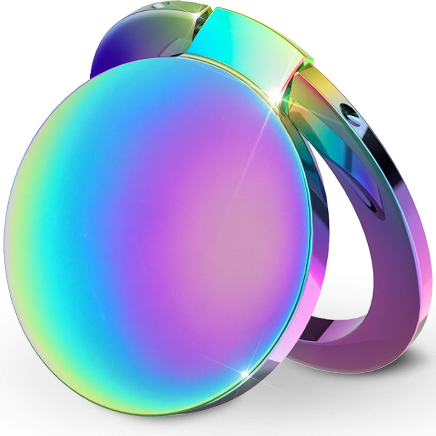 Rainbow Phone Ring Holder Finger Kickstand, Allengel Metal Finger Ring Phone Grip Stand for Smartphone - Iridescent