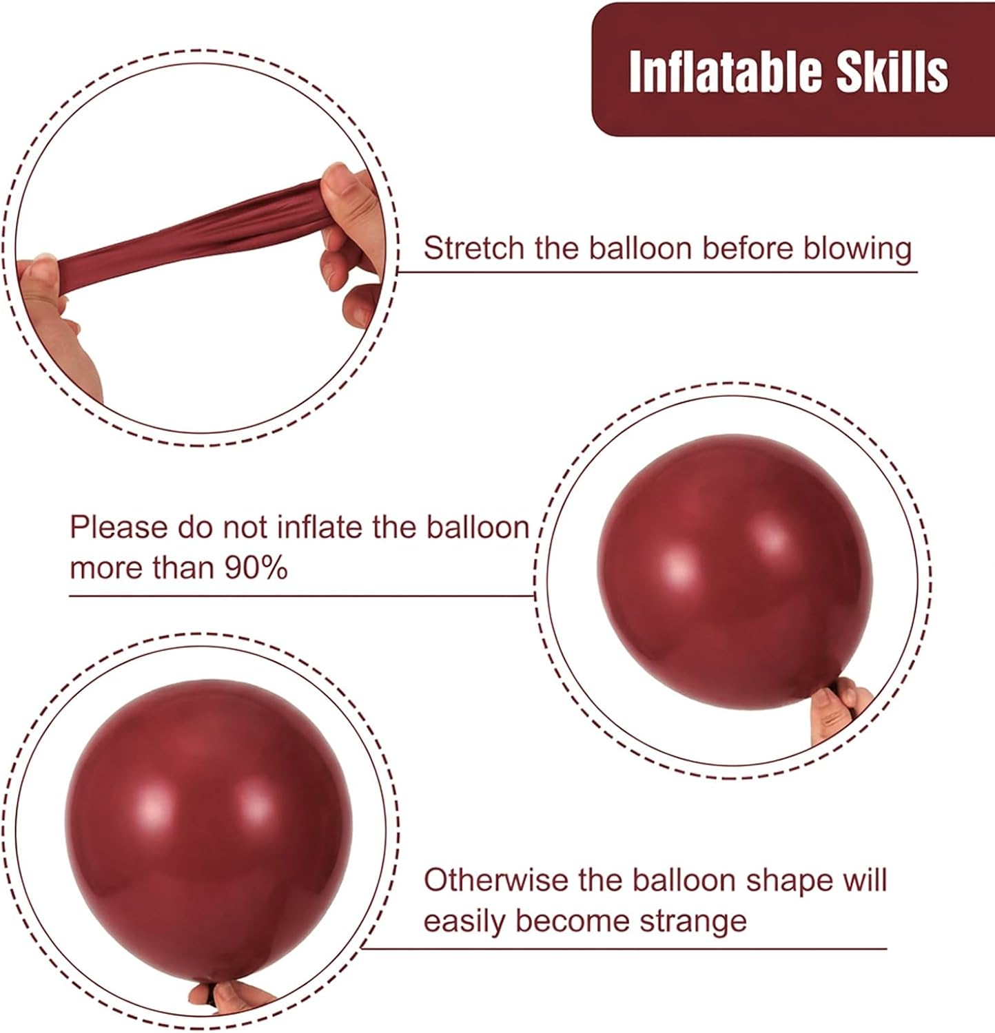 RUBFAC Burgundy Balloons 87pcs Different Sizes 18 12 10 5 Inches, Maroon Latex Balloons Arch Kit Garland for Birthday Wedding Graduation Baby Shower Valentine's Day Party Decoration