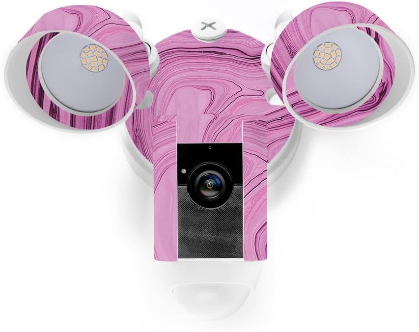 MightySkins Skin Compatible with Ring Floodlight Cam - Pink Thai Marble | Protective, Durable, and Unique Vinyl Decal wrap Cover | Easy to Apply, Remove, and Change Styles | Made in The USA