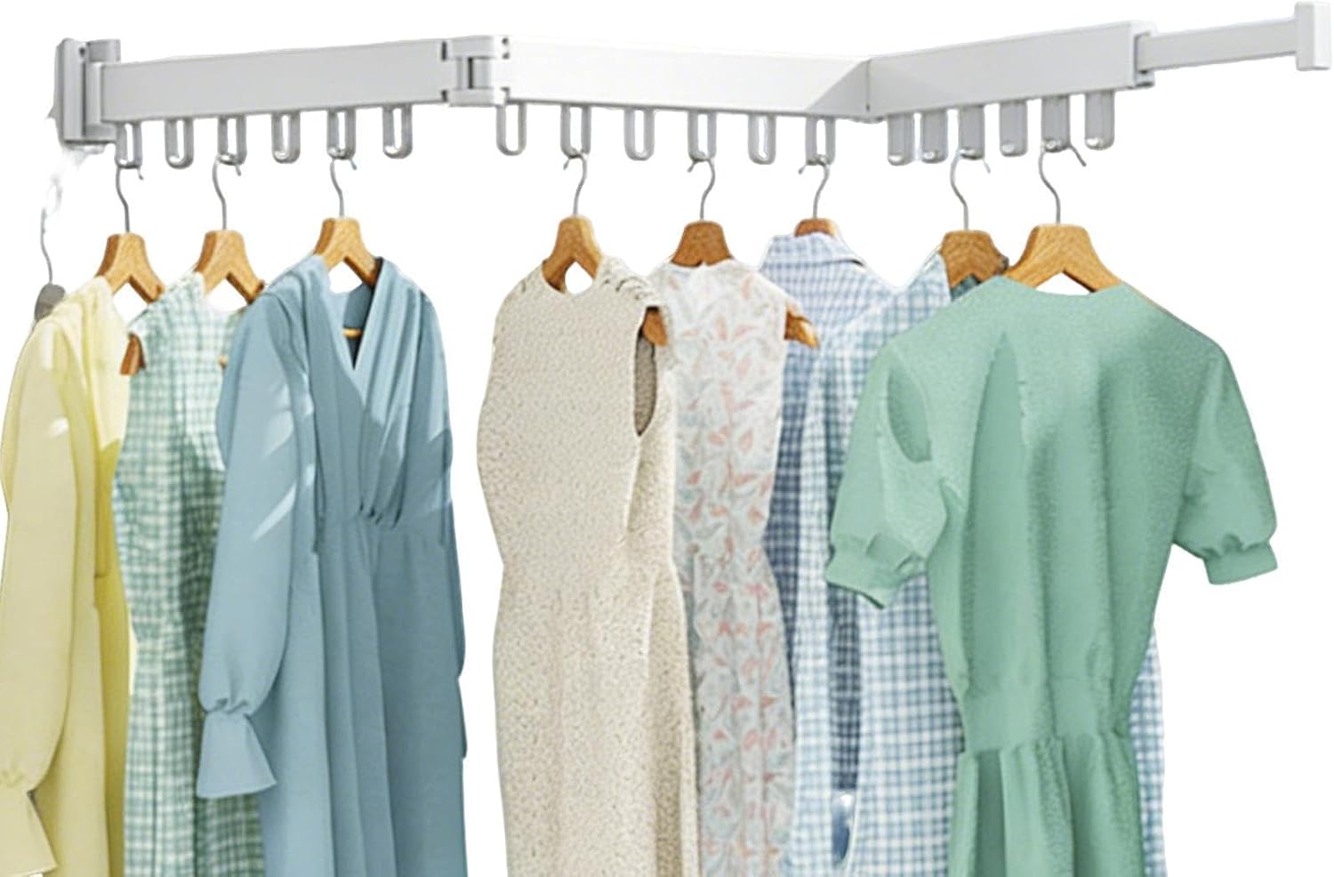 Clothes Drying Rack Wall Mounted | Space-Saving Retractable Hanger - Folding Drying Rack - for Bathroom Balcony Indoor Dorm Hotel