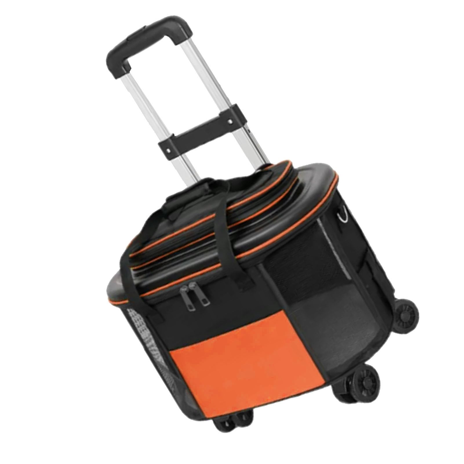 Alomejor Transportín con Ruedas para Mascotas, Resistente y Transpirable, con Ruedas para Viaje, Maleta de Tela Oxford para Perros y Gatos (Orange)