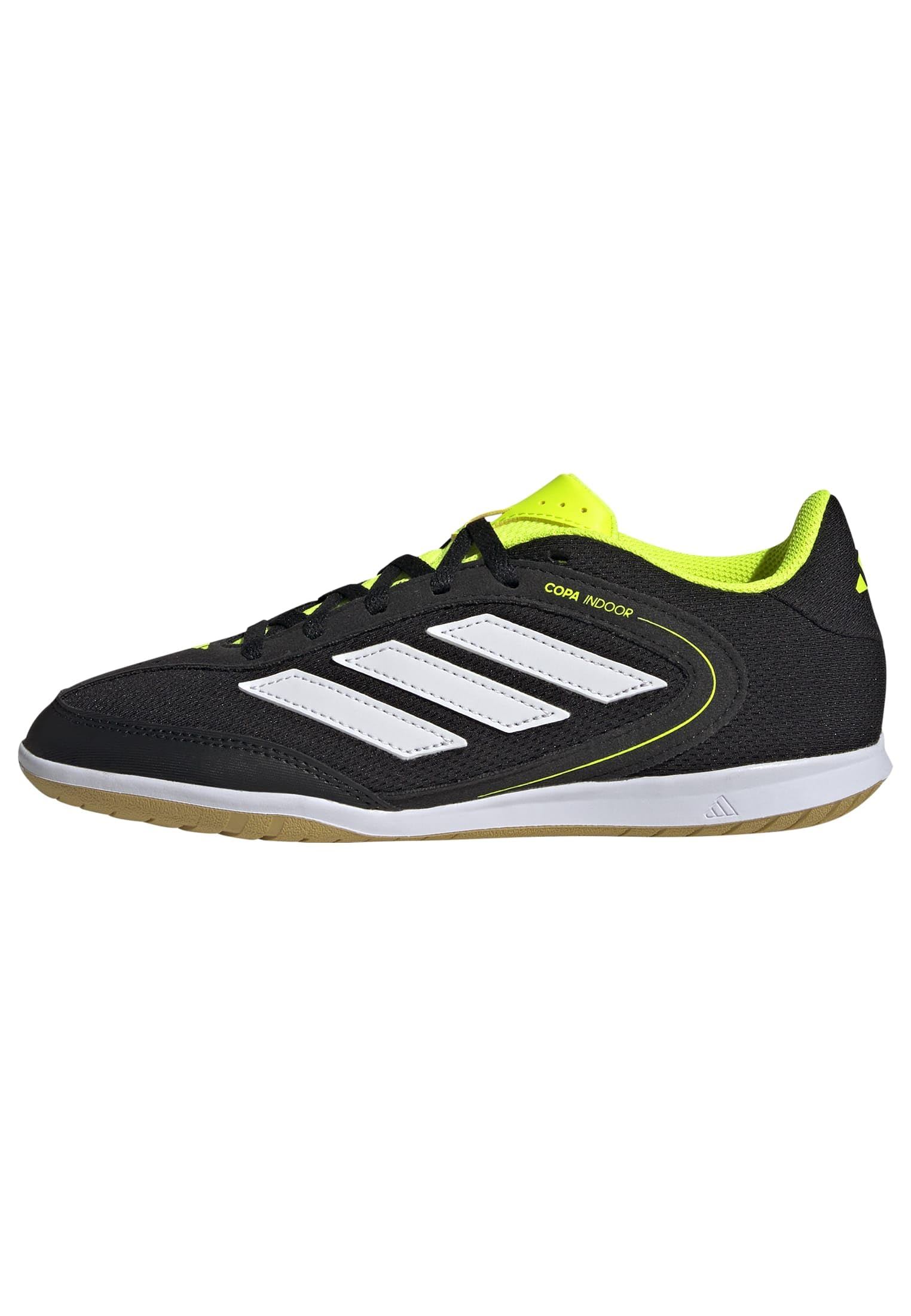 adidas COPA Indoor Court League Football Boots Kids Shoes, core Black/FTWR White/Lucid Lemon, 13.5 UK Child