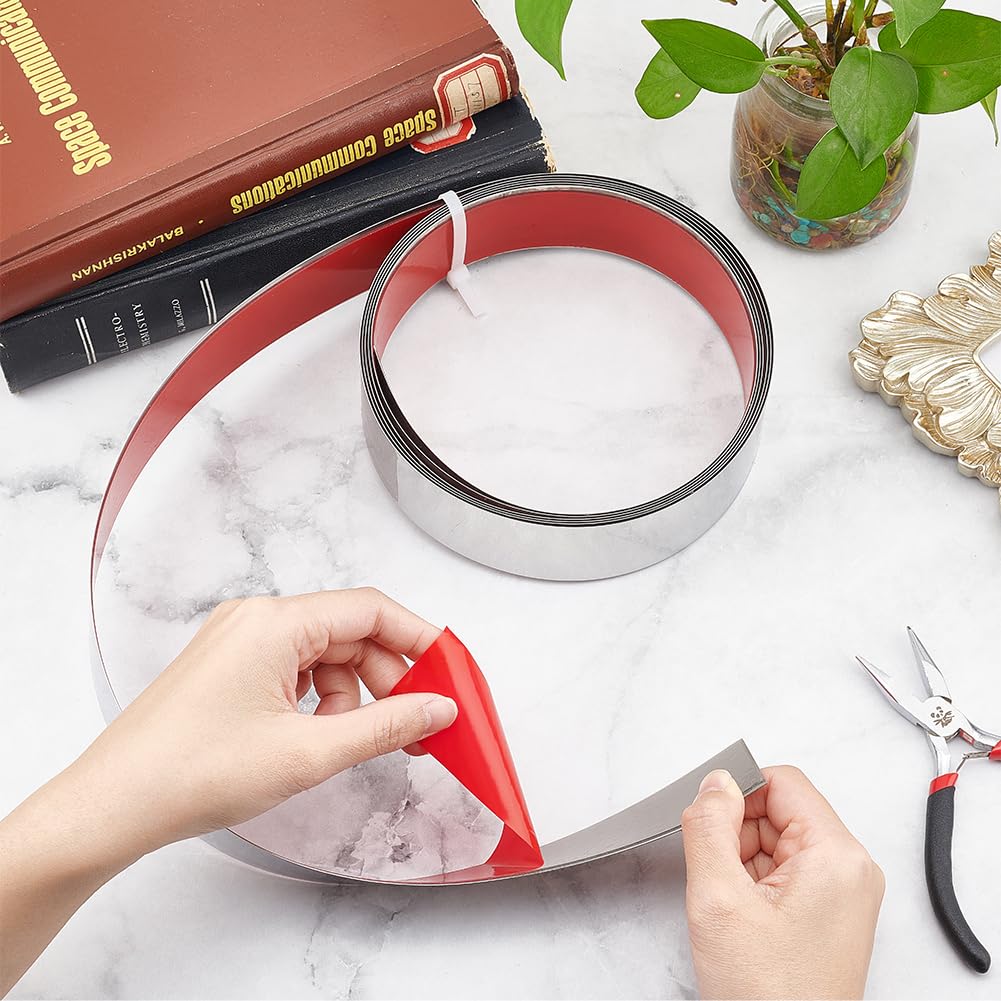 UNICRAFTALE 6 M Modanatura Da Parete Modanatura Autoadesiva Flessibile In Acciaio Inossidabile Modanatura In Metallo Parete Modanatura Soffitto Stacca E Incolla Modanatura Per Specchio Da Parete 25 Mm