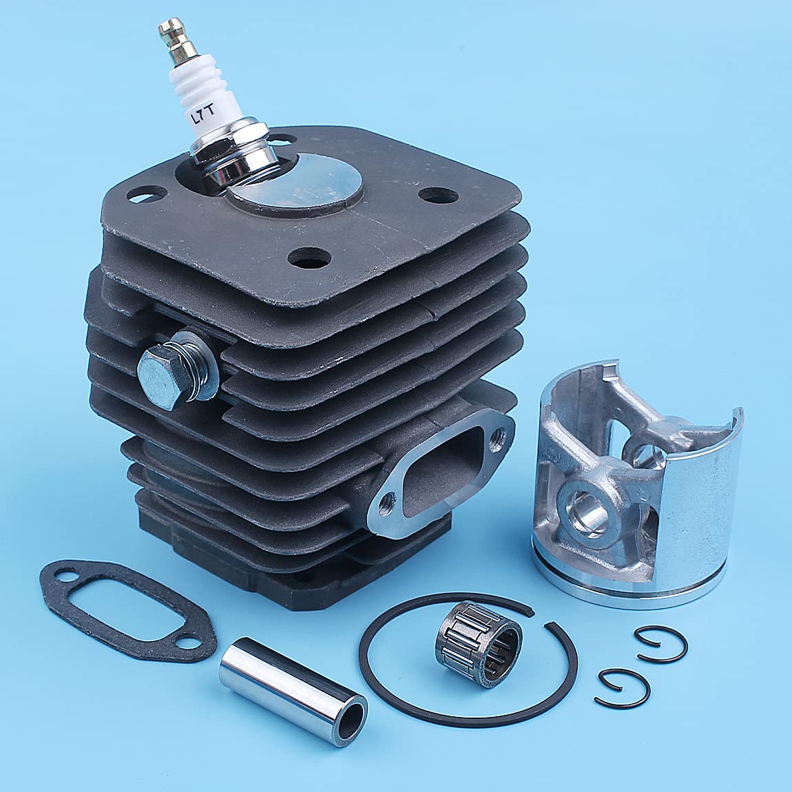 Pistón de Cilindro de 48mm, Kit de cojinete de Pasador de 12mm for H 262XP 262 261, Piezas de Repuesto de Junta de Escape recubierta de Motosierra ni-kasil