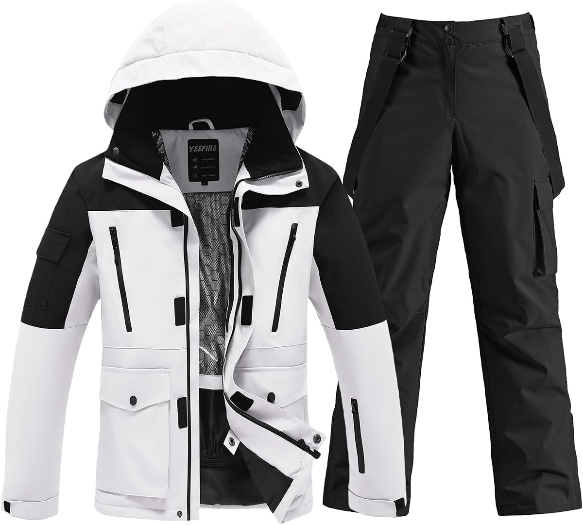 Men's Ski Suit Two Piece Insulated Snowsuit Snowboard Snow Jacket Pants Set