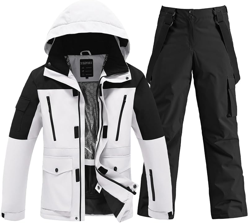 Men's Ski Suit Two Piece Insulated Snowsuit Snowboard Snow Jacket Pants Set