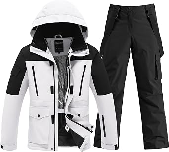 Mens Ski Suit Waterproof Snowsuits Two Piece Snowboard Jacket and Pants Set Outdoor Winter Snow Suits Windproof