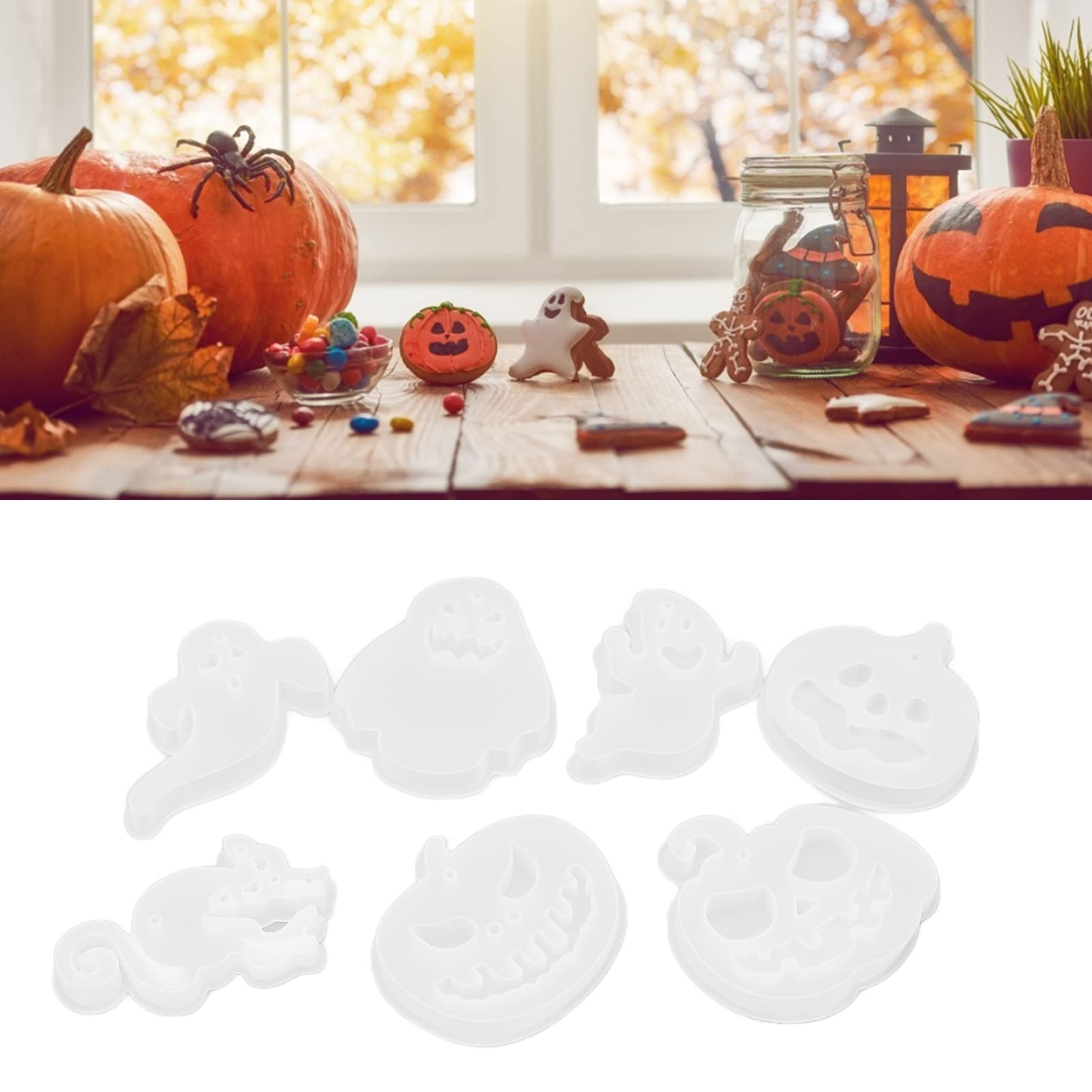 Moule Silicone Automne - 9 Cavités (feuille D'érable, Citrouille…) - Pour Bougies, Chocolat, Savon, Décoration - 17,2x16,8 Cm