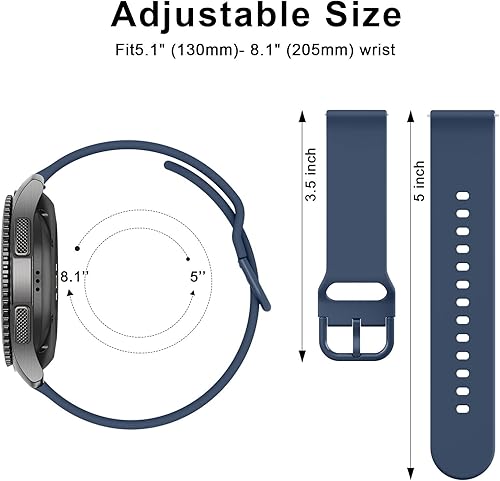 Miniatura 3 de AK Correa compatible con Samsung Galaxy Watch 3 de 1.772 in para mujeres y hombres, correa de silicona suave de 0.866 pulgadas de repuesto para