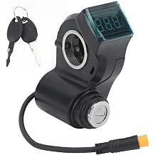 Electric Scooter Handlebar Switch Lock 10 Inch ABS 3 Pin Waterproof Digital Battery Power Display Switch Lock with Keys E Bike Handlebar Switch Lock for Replacement
