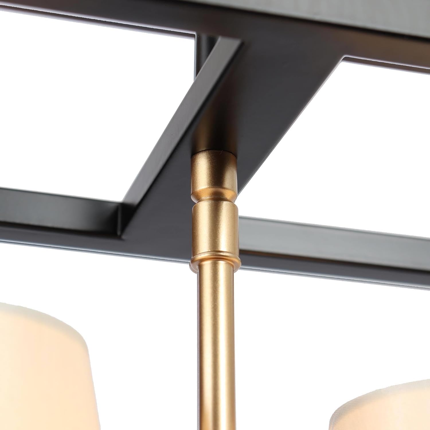 KSANA Black Kitchen Island Lighting with Fabric Shade, Modern Farmhouse 4-Light Chandelier for Dining Room