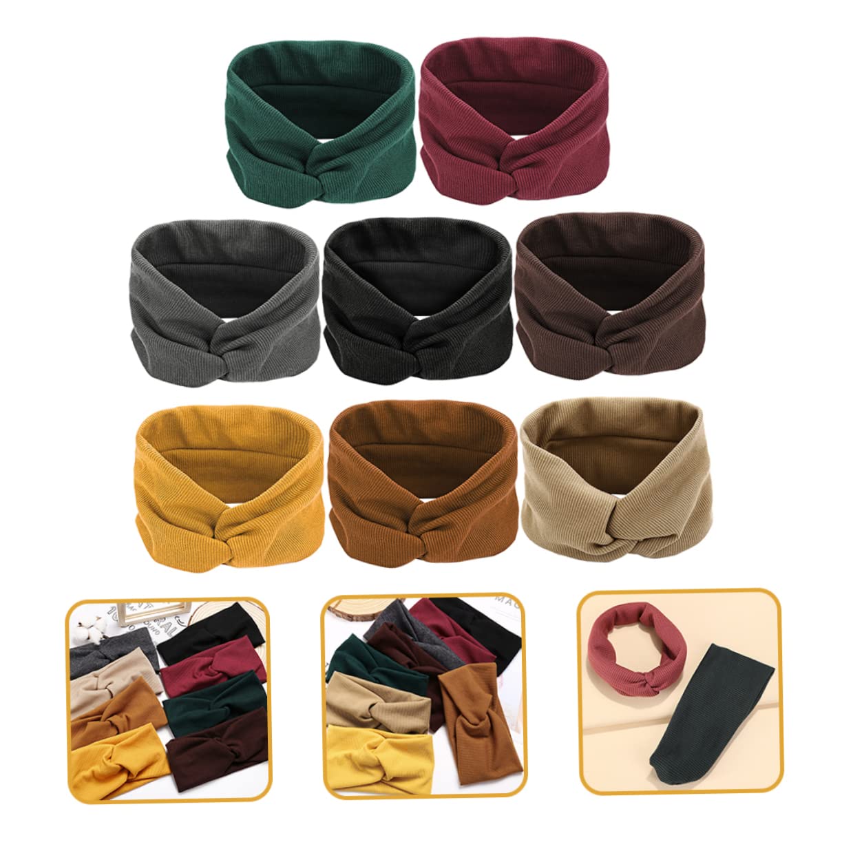FRCOLOR 16 Pz Per Fasce Sportive Fasce Elastiche Per Larghe Elastica Con Nodo Per Il Sudore Allungamento Ampio Donne Cotone Yoga Fitness Testa a Croce