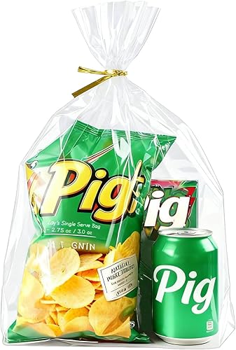Miniatura 46 de PigPotParty Bolsas de celofán de 8 x 11 pulgadas, paquete de 100 bolsas de regalo transparentes, refuerzo inferior de 3.15 pulgadas para exhibición