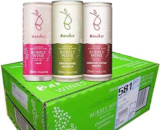 世界初の缶入りワイン　バロークス　スパークリング３種セット（飲み比べセット）250ml×24本入り　１箱