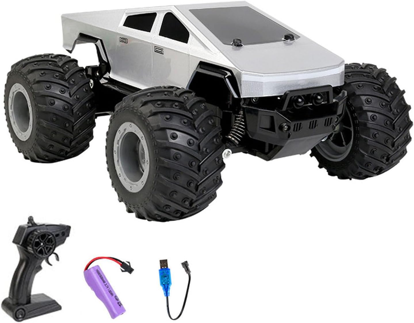 1:24 2.4GHz Radio Control Off Road Vehicle Pickup Truck Q208 RC Electric Four Wheel Drive Pickup RTR LED Lights Transmitter Hobby Grade Model for Adult Hobby(Gray)