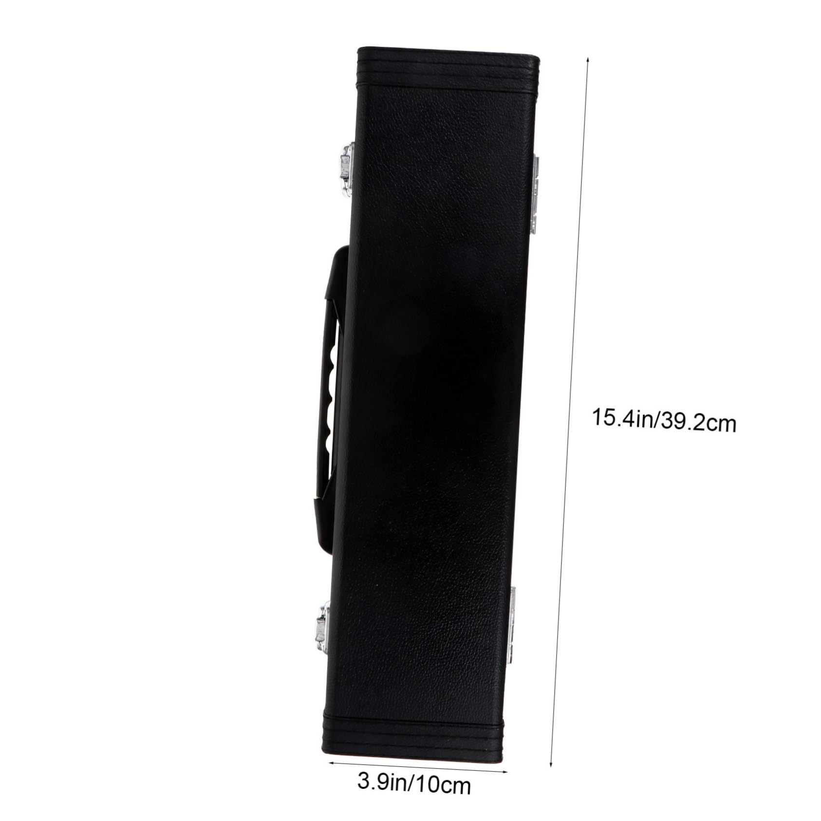 Kisangel Professional Black PU Leather Flute Case Durable Water Resistant Gig Box for Flute Storage Ergonomic Design Shock Resistant Protection Portable Accessory for Musicians
