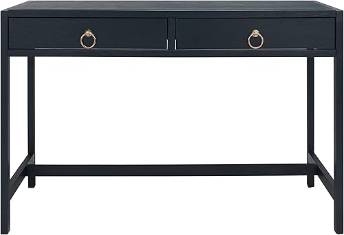 SAFAVIEH Home Collection Esther Navy - Escritorio con 2 cajones, tamaño mediano