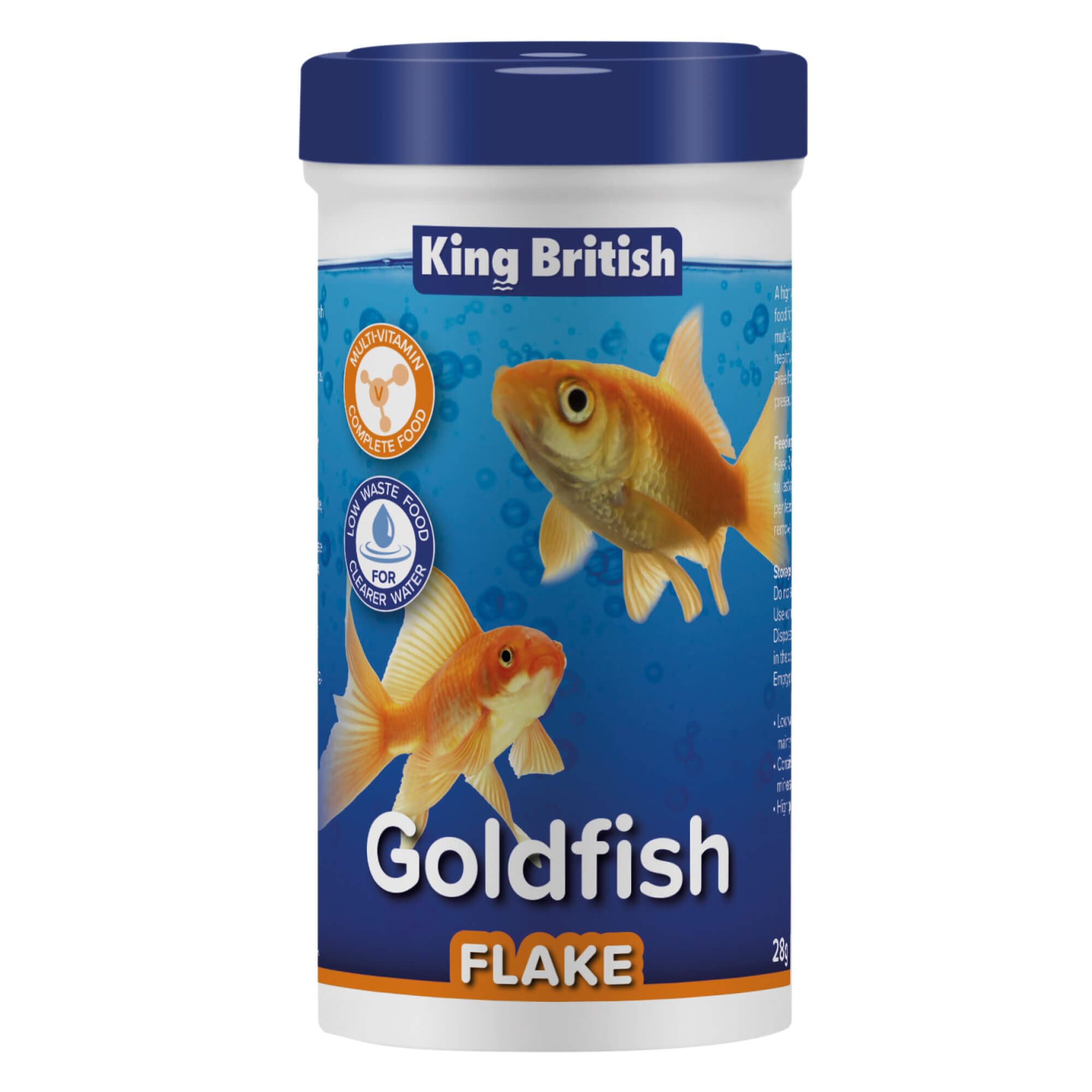 King British | Copos para Goldfish 28g: Alimento Completo con multivitaminas, Ingredientes Naturales para Goldfish y Otros Peces de Agua fría