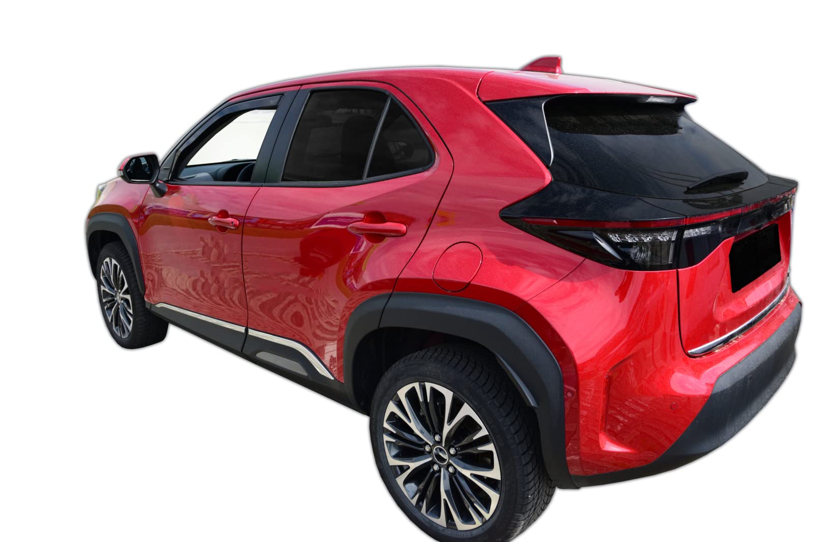 J&J Automotive Heko Déflecteurs d'air et de Vent pour Toyota Yaris Cross Depuis 2021, Lot de 2pcs, Teintés, Avant et Arrière, Aérodynamique