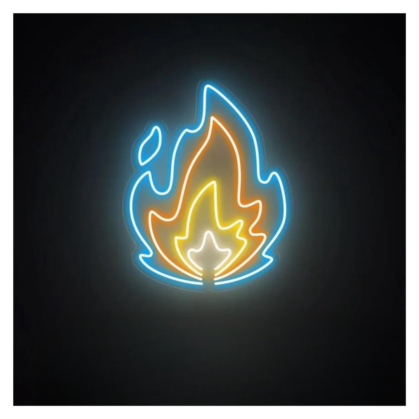 LEMST Signs Lamp Fire Neon Signs USB Powered, Adjustable Brightness Neon Lights Flame Suitable for Bistro Party Decor Flame Neon Light(E,26cmx35cm)