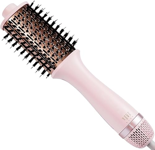 Cepillo secador de pelo iónico 4.0, ligero 3 veces más rápido, cepillo de soplado 5 en 1 para más brillo, suavidad y volumen, cepillo de titanio