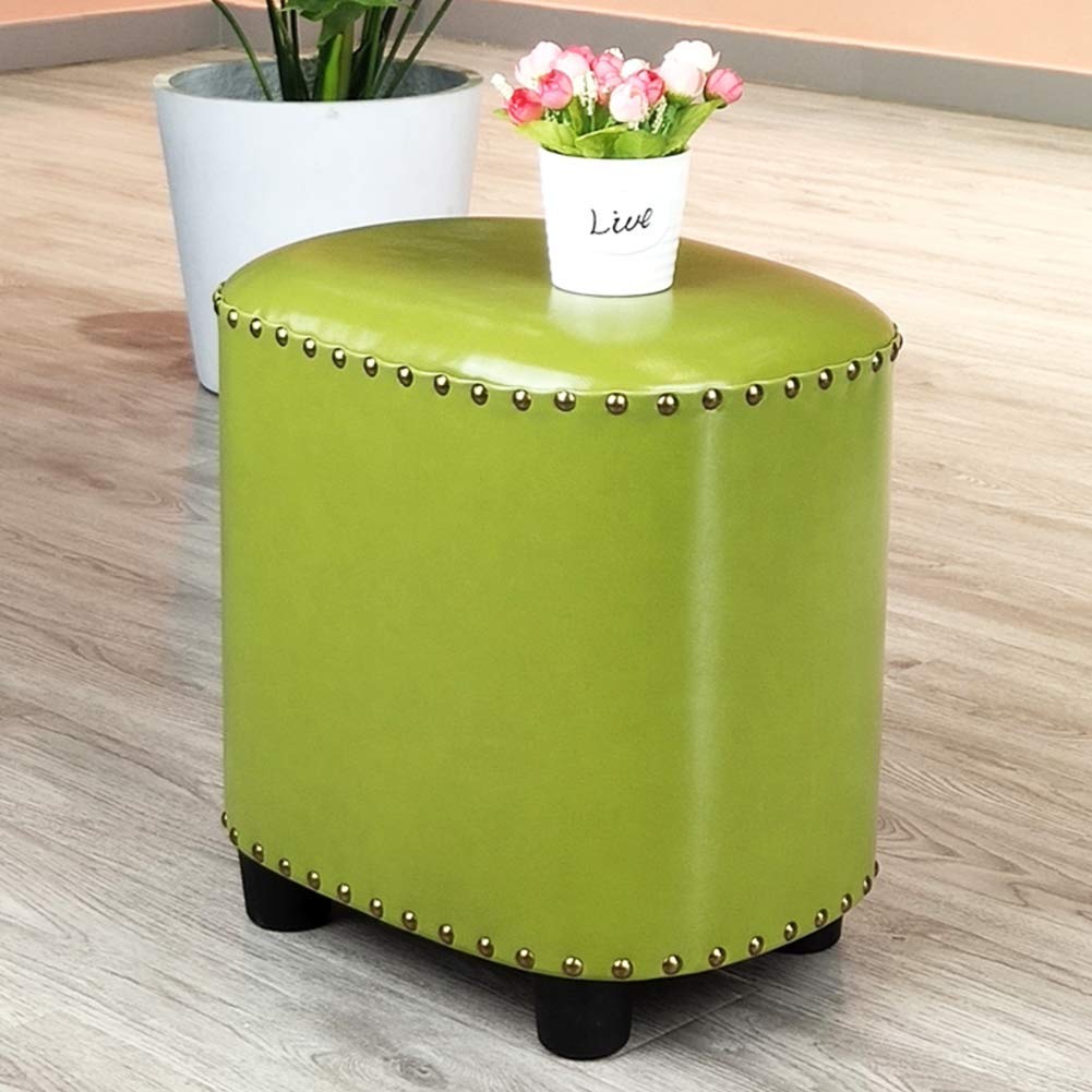 Repose-pieds ottoman clouté avec assise rembourrée pour table basse et salon haut de gamme