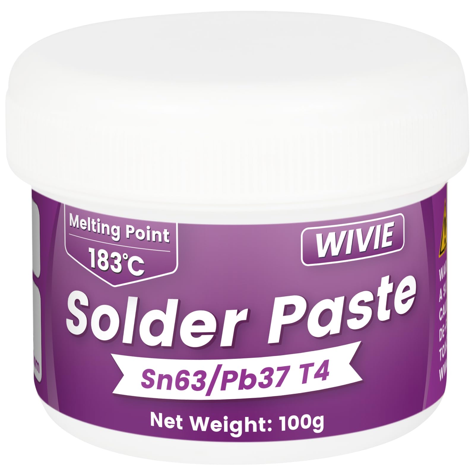 Sn63/Pb37 Solder Paste, T4 Particle, 183°C Melting Point for Electronics PCB, BGA, Electronics Welding (100G)