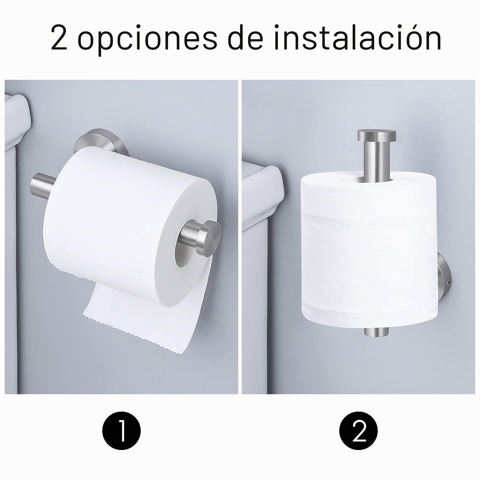 KES Portarrollos para Papel Higiénico Soporte Papel Higienico Acero Inoxidable 18/8 Portarrollo Baño Portarollos Porta Rollos WC Cepillado, A2175S12-2