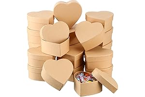 24-Piece Heart-Shaped Paper Mache Gift Boxes