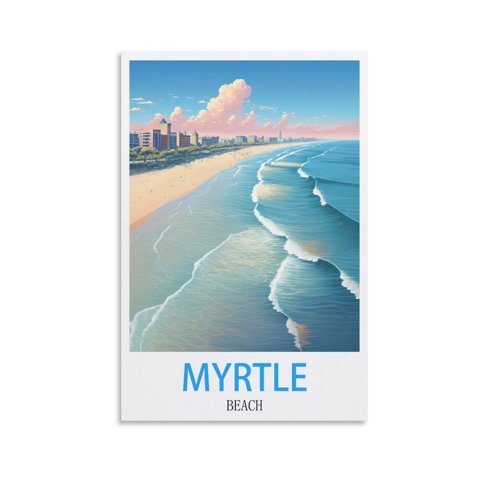 Vintage Metal Tin Sign Myrtle Beachs Kitchen Bar Novelty Gift Metal Tin Wall Décor Sign 30x30cm