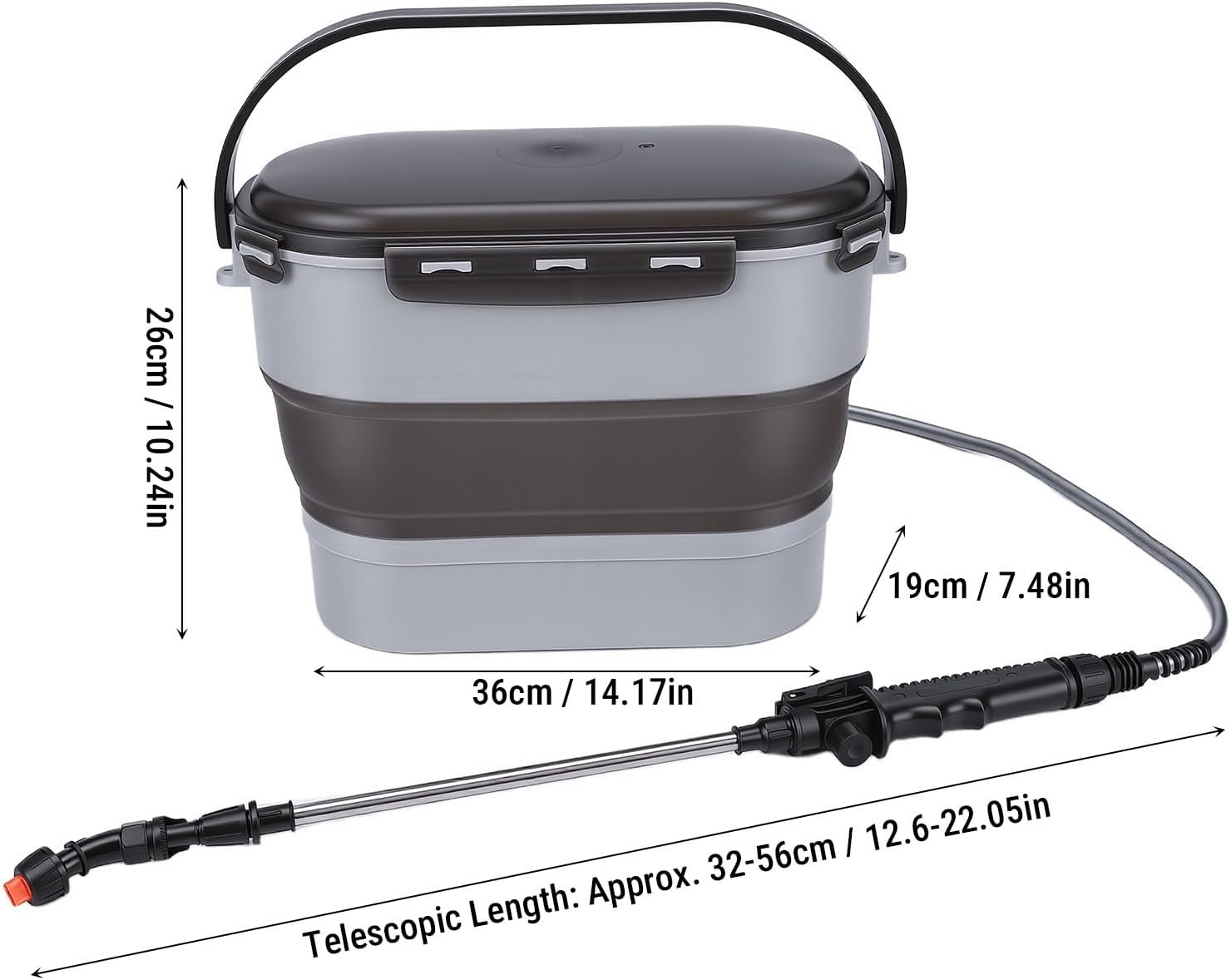 8L Foldable Buckle Automatic Spraying Electric Sprayer, Battery Powered Sprayer with 2000mAh Rechargeable Li Battery for Gardening, Car Washing, Pet Bathing