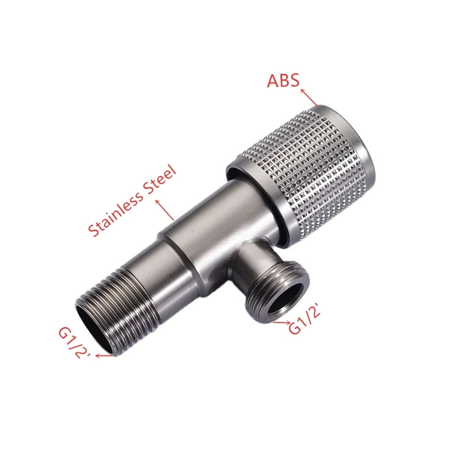válvula de ángulo, 1 paquete de pistola válvula angular acero inoxidable gris, interruptor agua for inodoro, calentador, triangular con rosca(E)