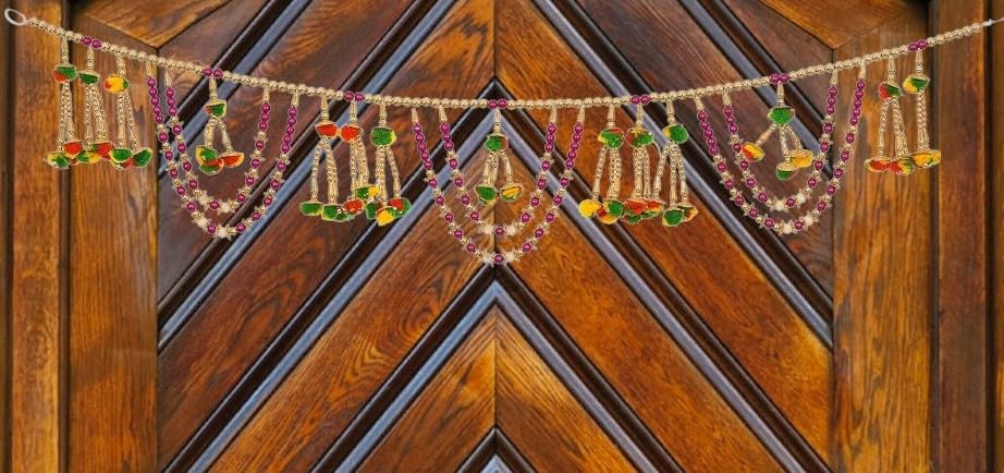 Image of Multi Beads Home Decor Hanging Toran Main Door Garlands Handmade Bandhanwar Door Entrance Hanging Home Traditional Wall Decoration Diwali Gift