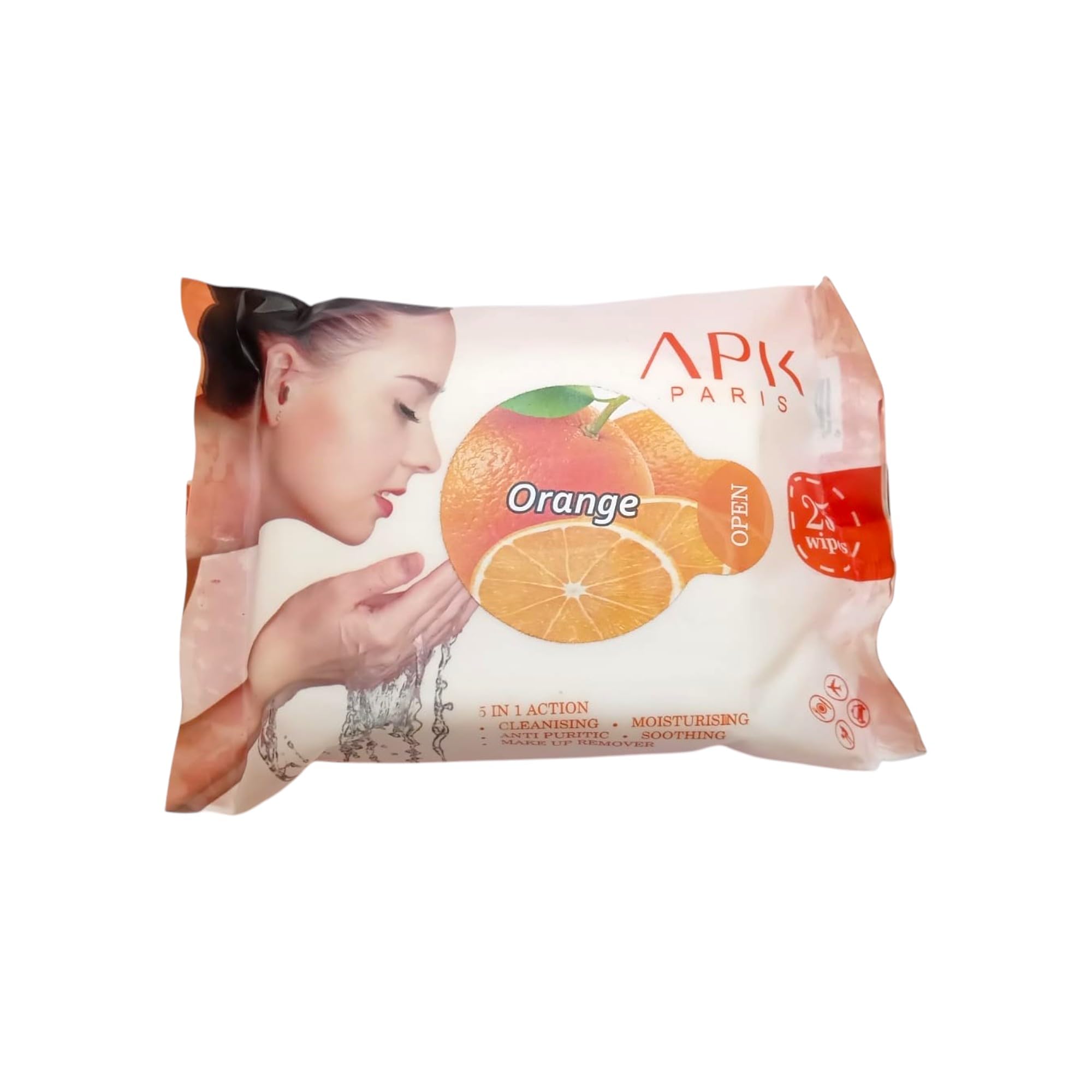APK PARIS Wipes – Premium Multi-Purpose Cleaning Wipes/ Safe for use on hands and face/Suitable for removing makeup, excess oil, and dirt/Safe for cleaning hands, face, and baby essentials/ 25 Wipes in 1 pack. (Pack of - 5) (Orange, 25 Wipes)-image-44