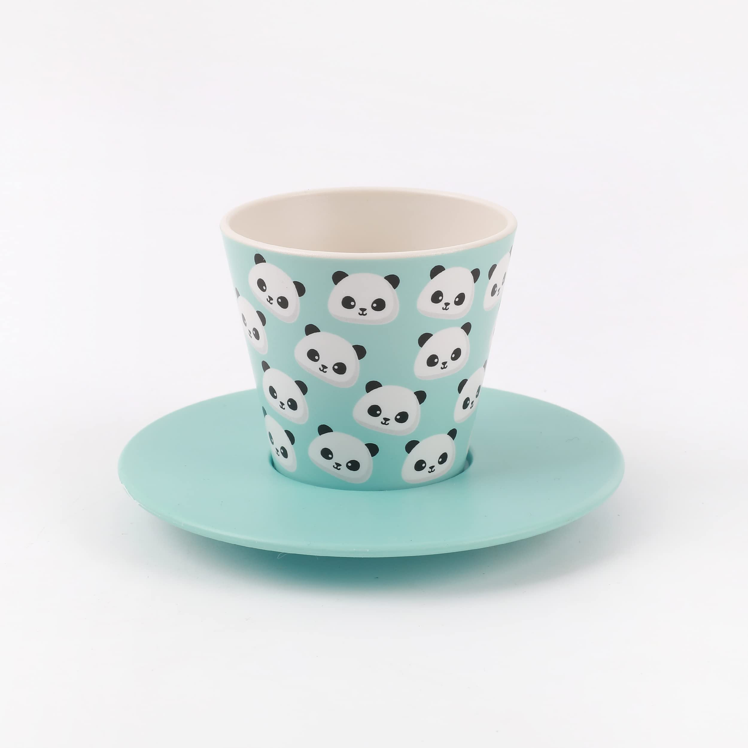 IDRINK - RPET Mug, Saucer and Spoon Set | Great and Cute Eco Friendly Gift | (Panda)